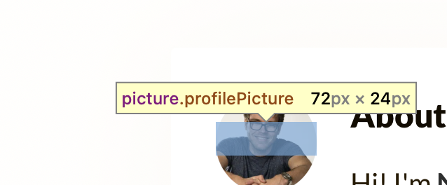 Profile picture size according to inspector