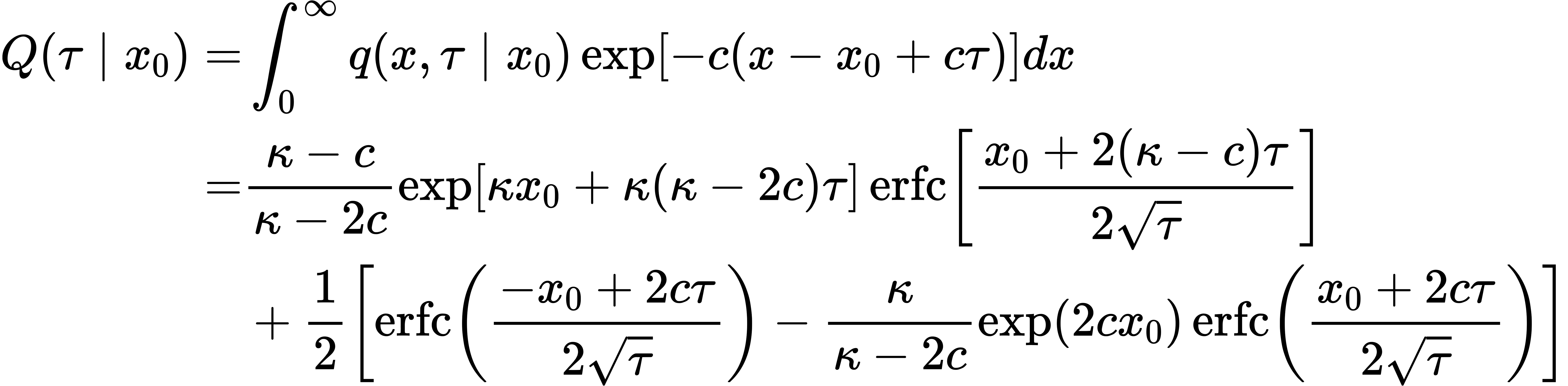 survival function, eq. 49 from doi: 10.1063/1.447954