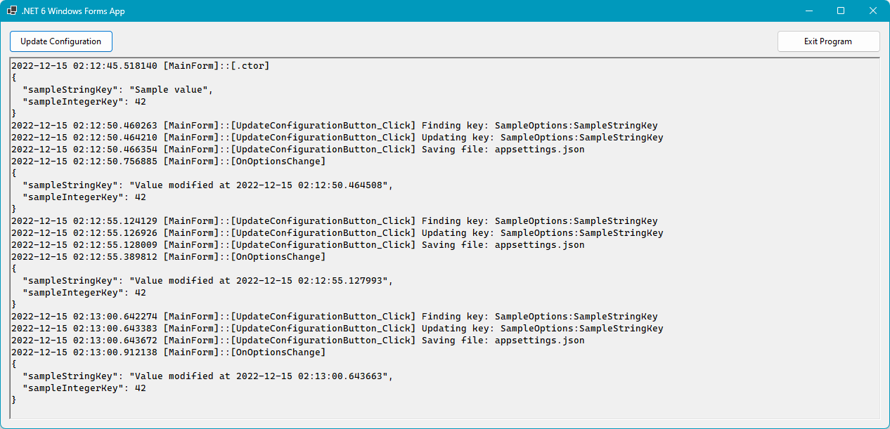 Running the sample application