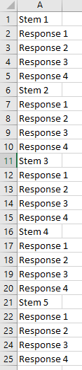 Long data, single column