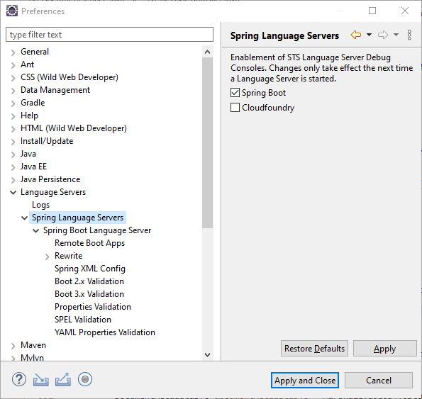 Eclipse Preferences