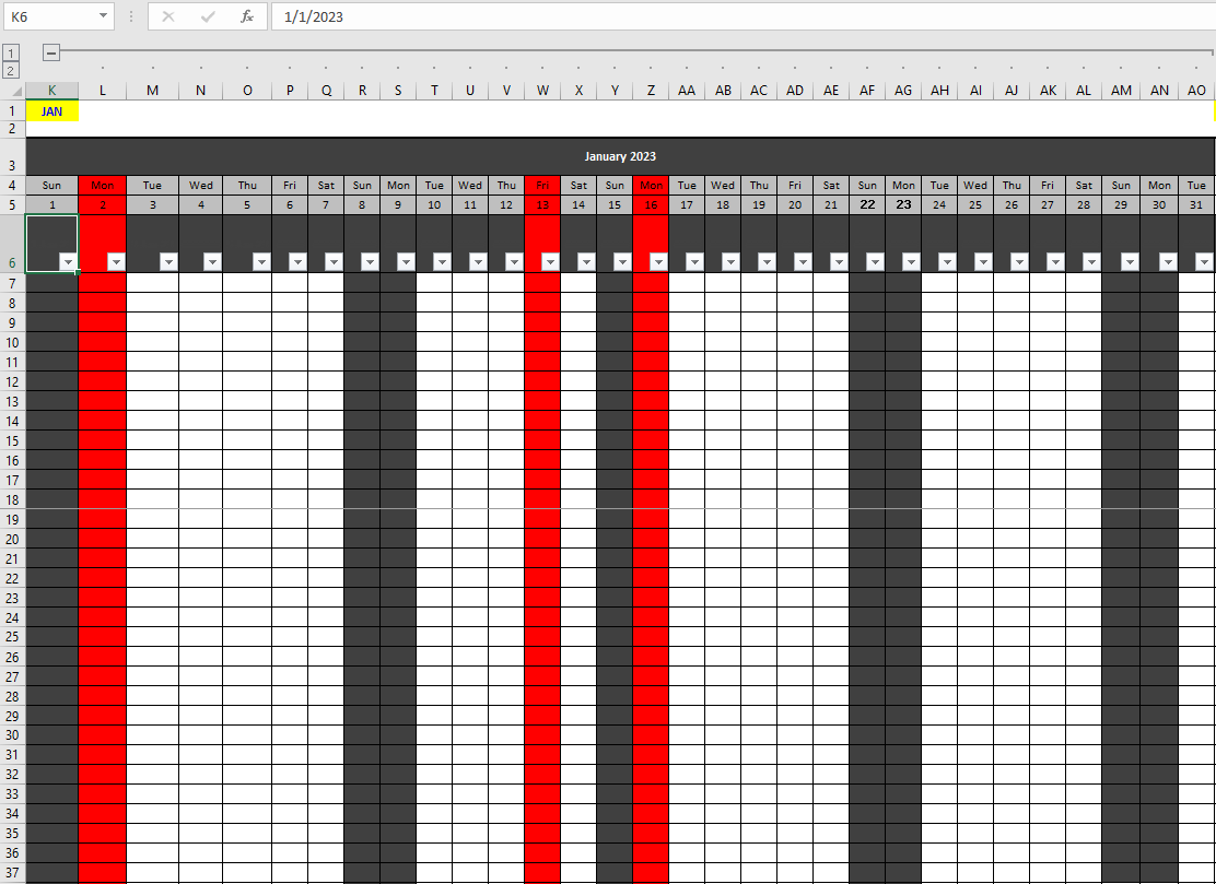 The range of cells I am trying to apply it to