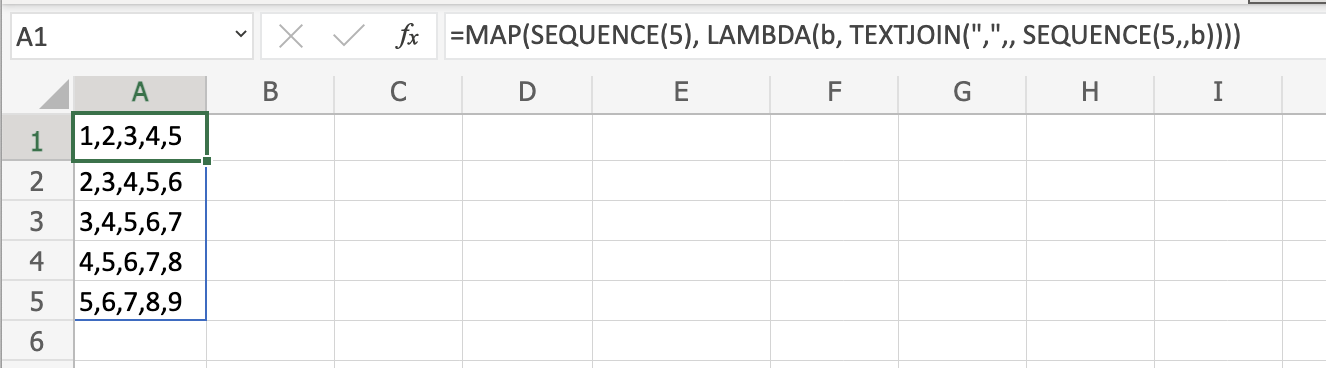 excel output