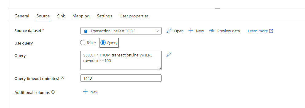 Copy data limit to 100 rows