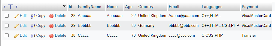 Photo of record in database