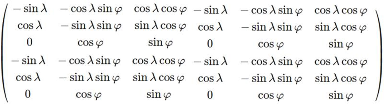 6x6 Rotational Matrix