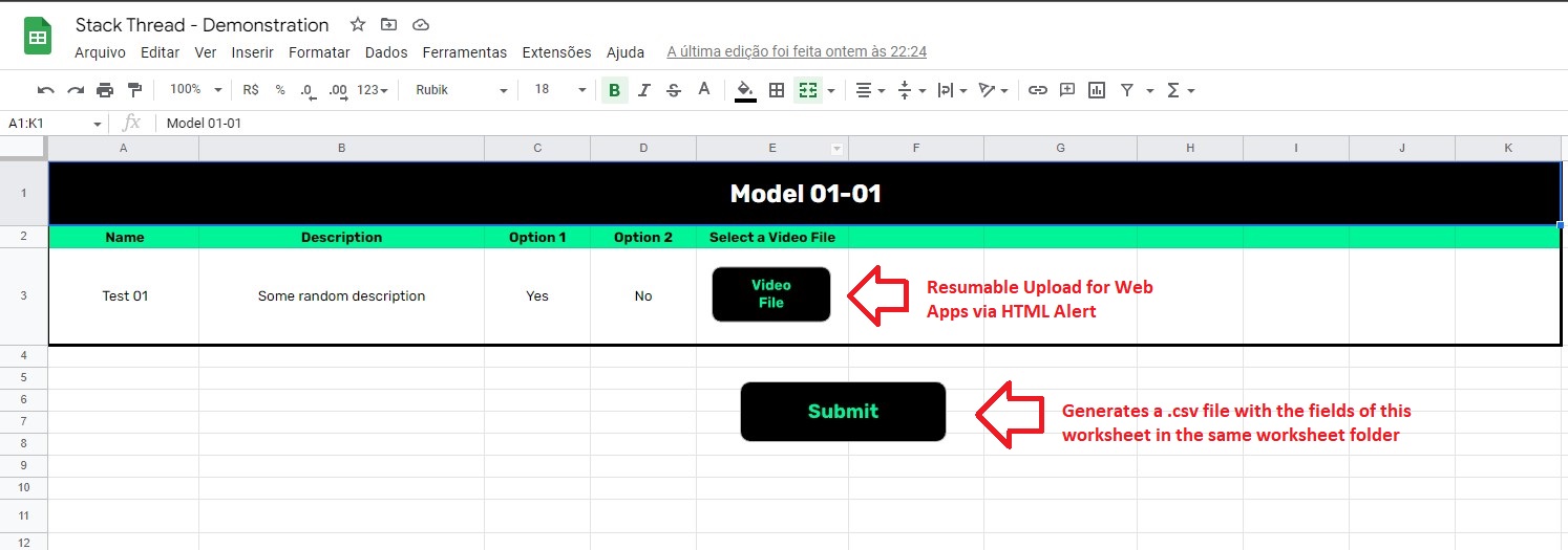 Spreadsheet explanation