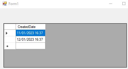 result datagridview