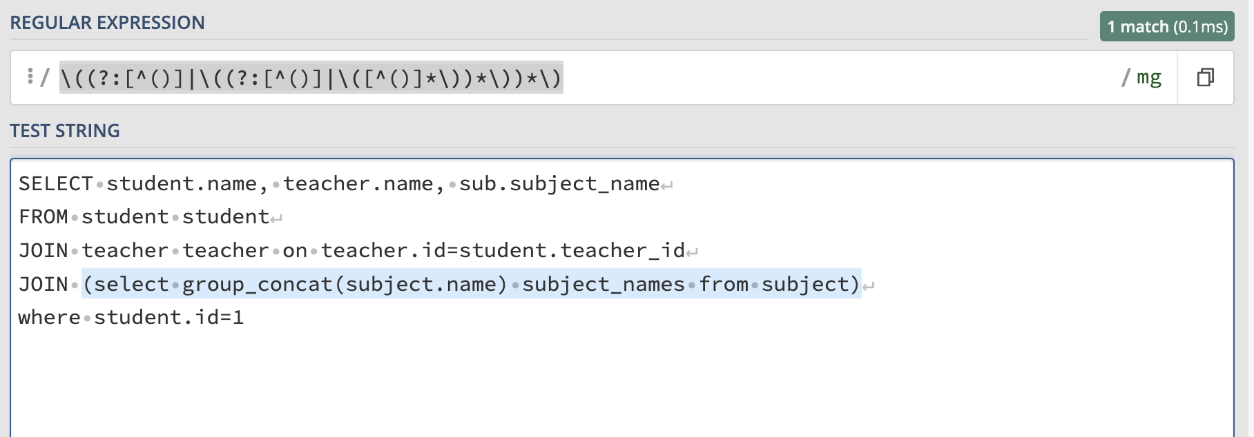 regex_subquery