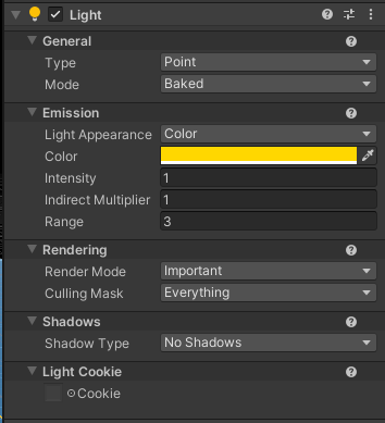 Light component settings