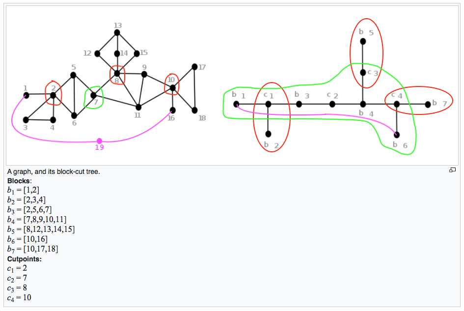 original graph and block-cut tree