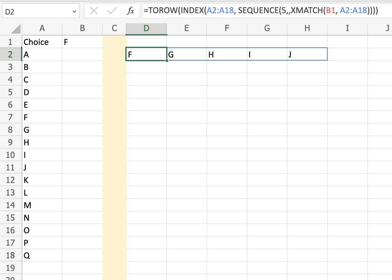 excel output