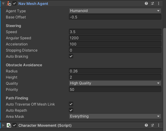 NavMeshAgent is a component on the Object that the script is attached to.