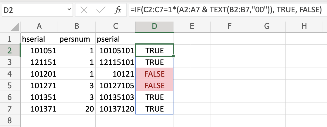 excel output