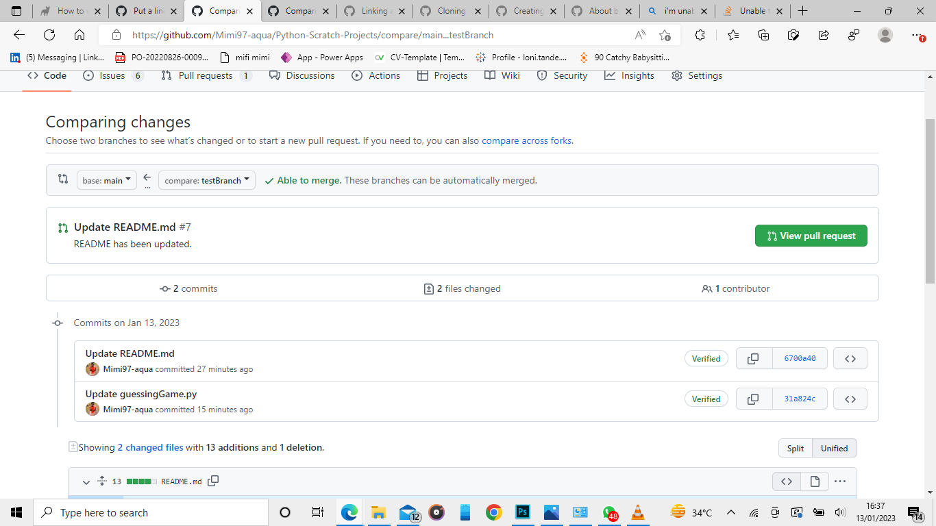 screenshot of what I see on the GitHub page