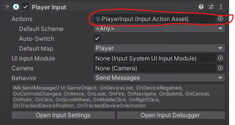 Unity Player INput