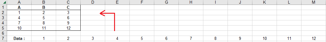 Picture of my problem. I have a long row with 12 values, that I want to cut into 4 rows of 3 values each.