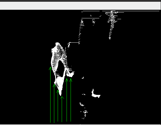 Start from left, search for an obstacle from down to up