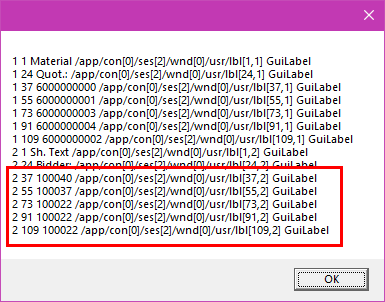 SAP GUI Scripting contents of ME49 Detail Screen