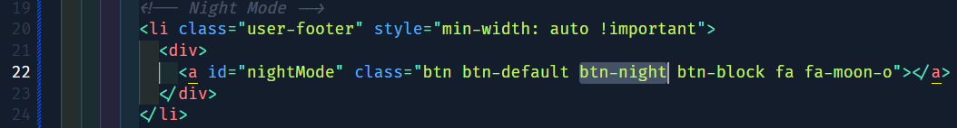 I Have a button with class btn-night (line 22) to switch from light mode to dark mode