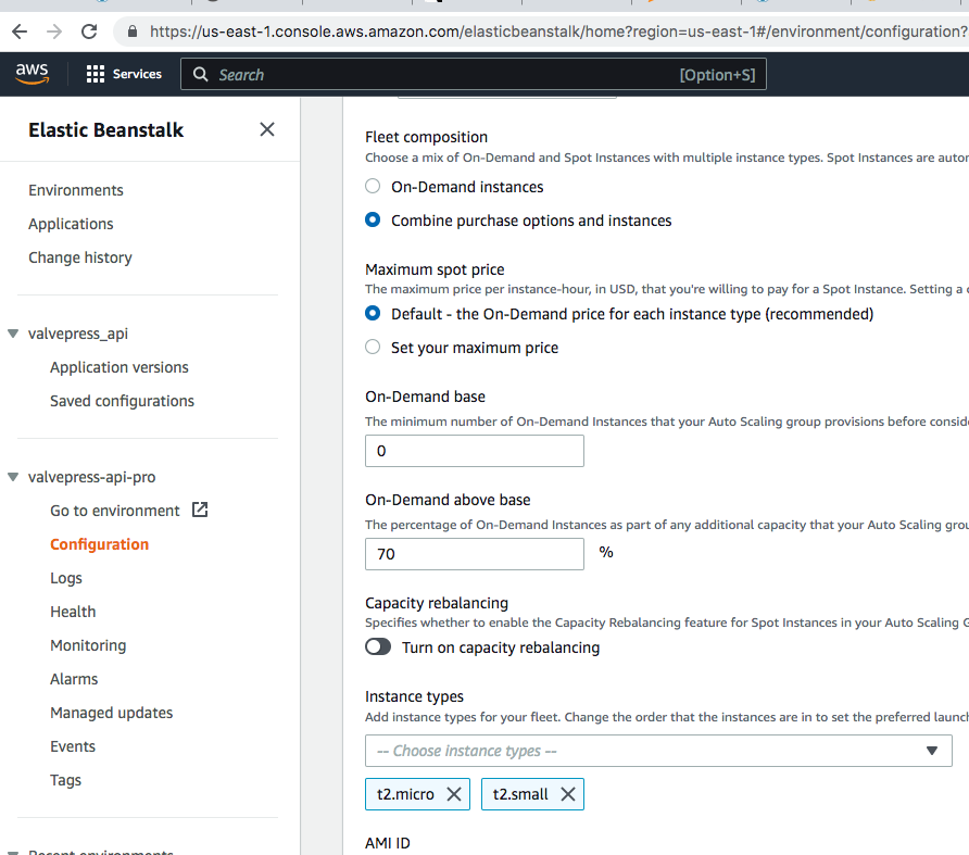 elasticbeanstalk config