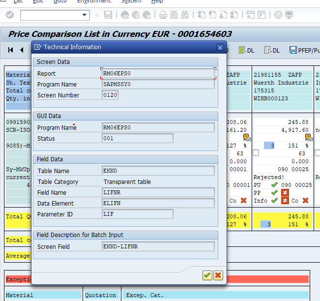 Technical Info of 175315