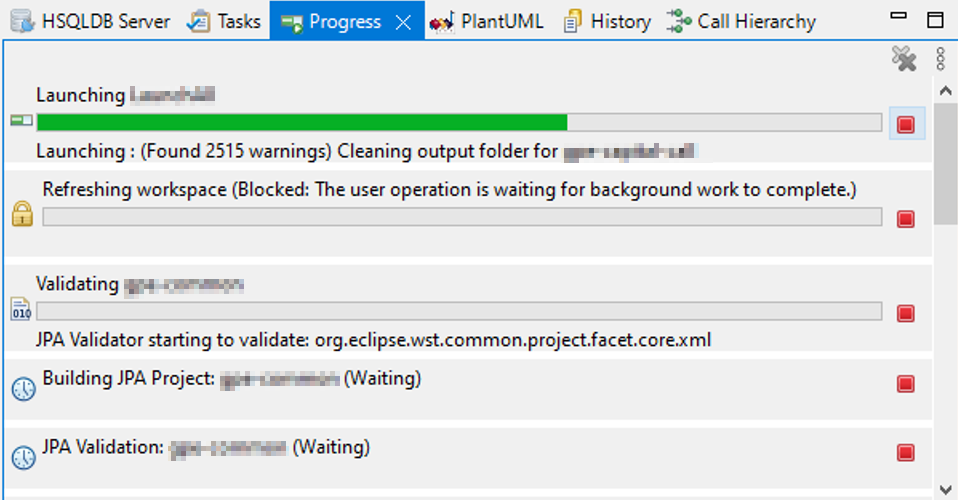 Workload in Eclipse JOB queue