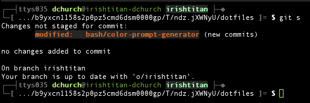 git status output showing a changed submodule