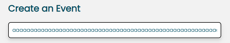 Input field for eventName