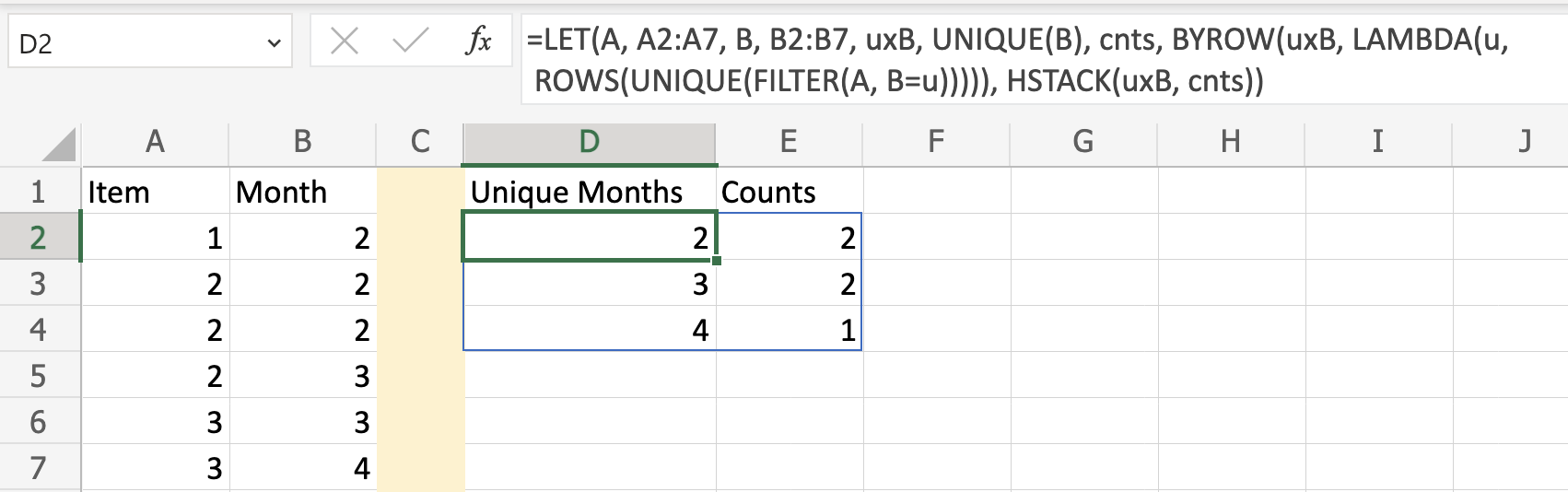 excel output