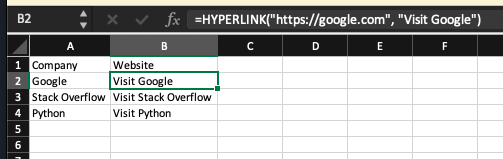 Excel screenshot