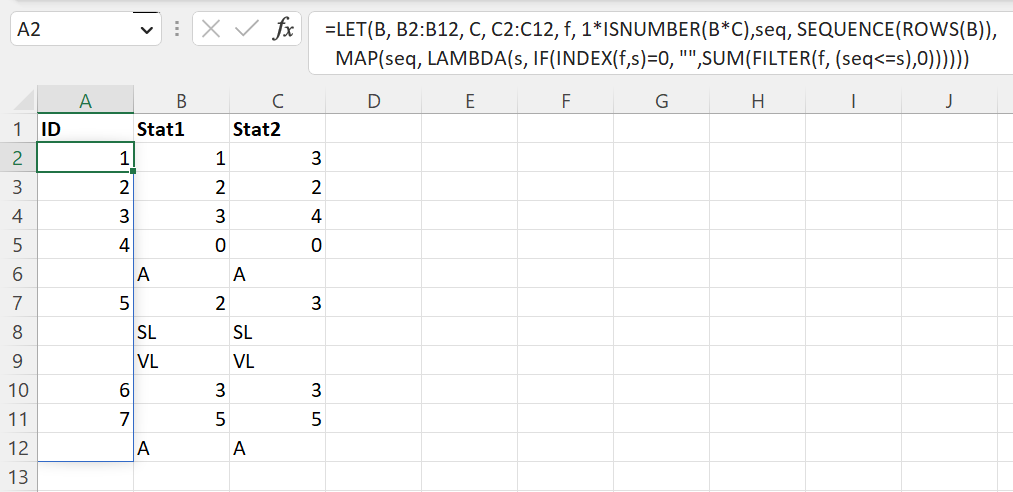 excel output