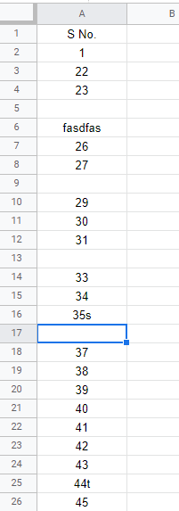 sample table