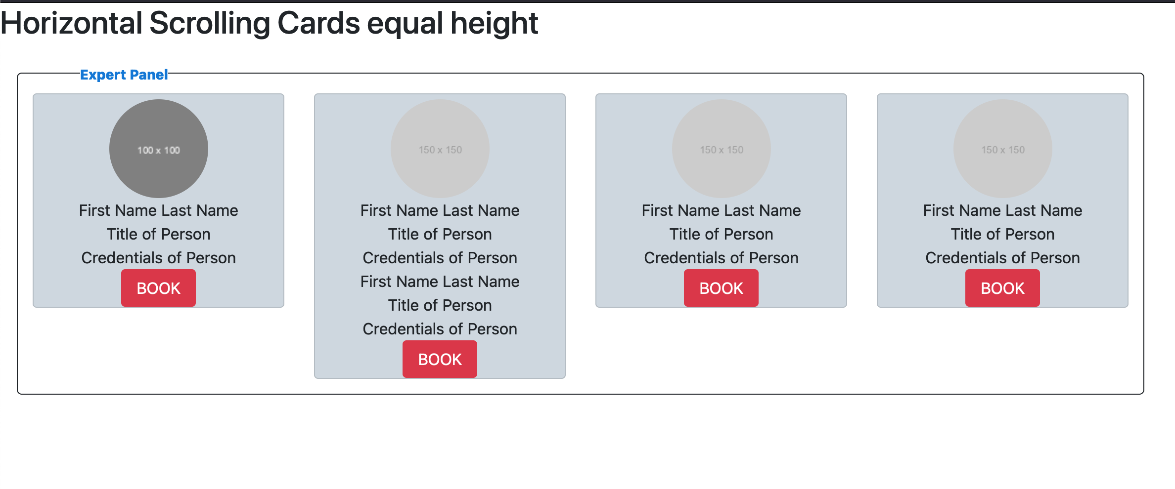 unEqual height cards